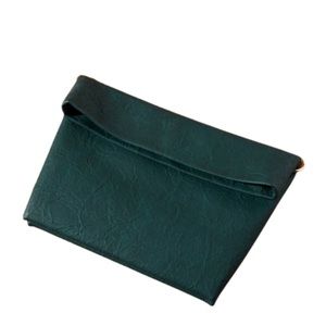 NWT Anthropologie Crinkle Foldover Leather Clutch